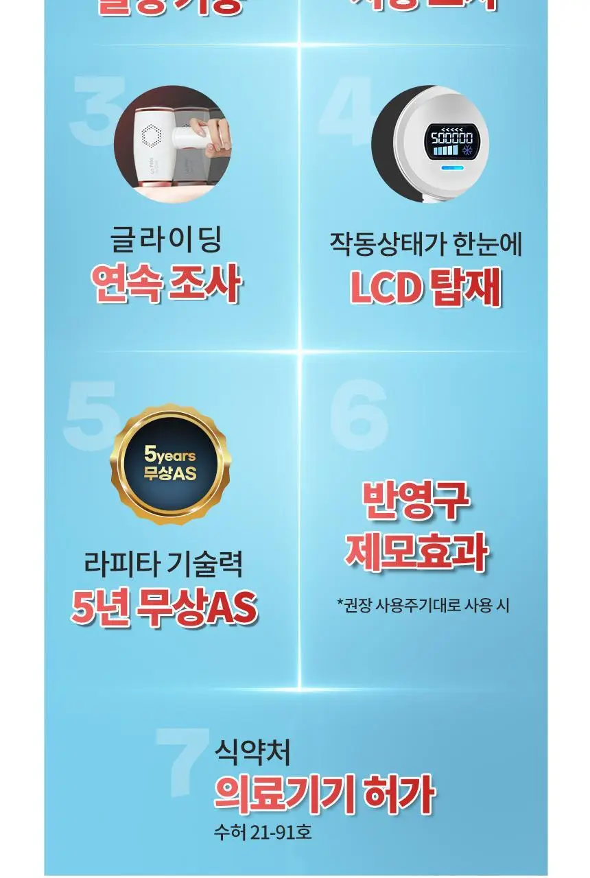 [쿨링기능] 라피타 쏘쿨 쿨링 IPL 제모의료기기 So Cool-500K 상세페이지 3